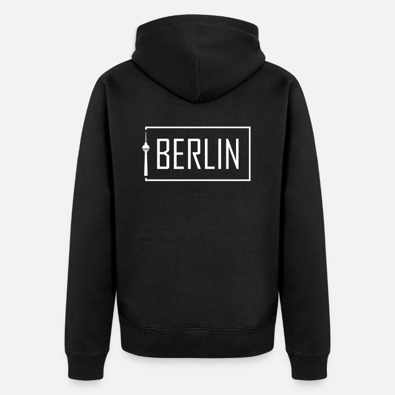 Berliner Visit Berlin - Veste à capuche bio Premium Unisexe - noir