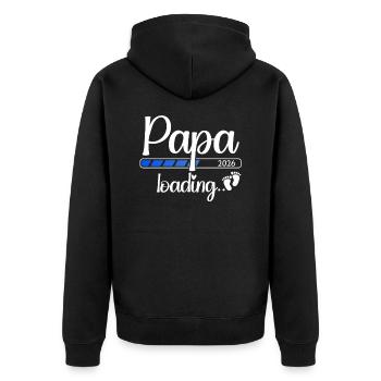 Papa 2026 Chargement Futur papa 2026 - Veste à capuche bio Premium Unisexe - noir - Dos - Nico (187cm)