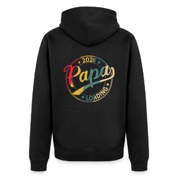 Papa 2026 Chargement Futur papa 2026 - Veste à capuche bio Premium Unisexe - noir - Dos - Nico (187cm)