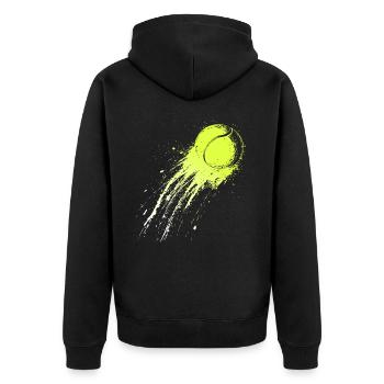 Tennis Ball Tennis Gift Tennis Player - Unisex Premium Organic Zip Hoodie - black - Back - Nico (187cm)