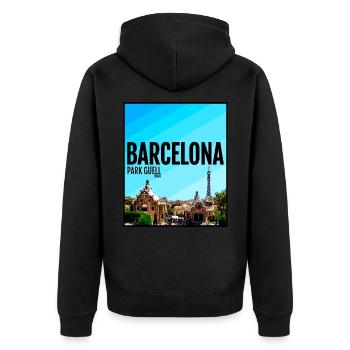 Barcelona City Spain Park Guell Barca - Unisex Premium Organic Zip Hoodie - black - Back - Nico (187cm)