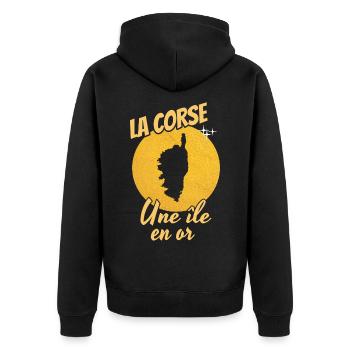 La corse une ile en or - Veste à capuche bio Premium Unisexe - noir - Dos - Nico (187cm)
