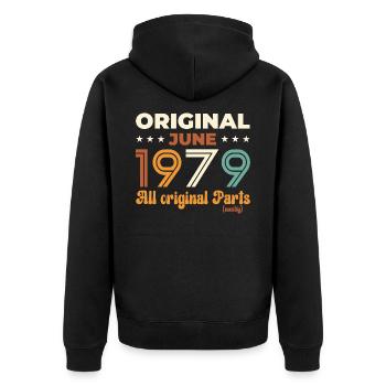 Original Juin 1979 Millésime 1979 Anniversaire 1979 - Veste à capuche bio Premium Unisexe - noir - Dos - Nico (187cm)