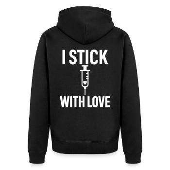 Infirmier infirmière avec amour - Veste à capuche bio Premium Unisexe - noir - Dos - Nico (187cm)