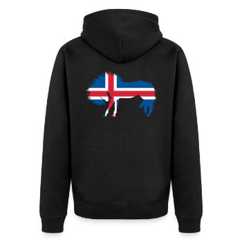 Drapeau islandais cadeau de cheval islandais - Veste à capuche bio Premium Unisexe - noir - Dos - Nico (187cm)