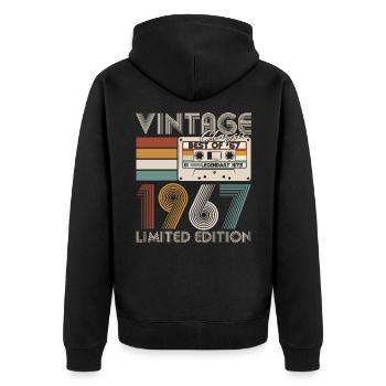 Vintage 1967 Vintage Born Anniversaire Rétro - Veste à capuche bio Premium Unisexe - noir - Dos - Nico (187cm)