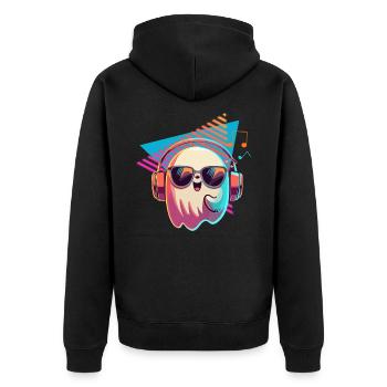 Ghost avec lunettes de soleil et casque - Veste à capuche bio Premium Unisexe - noir - Dos - Nico (187cm)