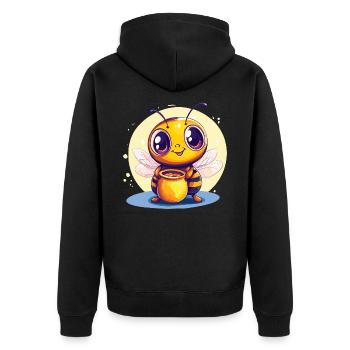 Abeille mellifère avec pot - Veste à capuche bio Premium Unisexe - noir - Dos - Nico (187cm)