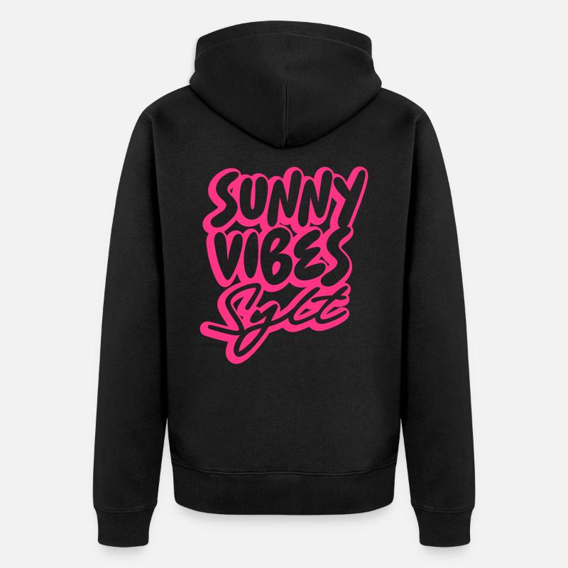 SUNNY VIBES SYLT - Unisex Premium Bio Zip Hoodie - Schwarz
