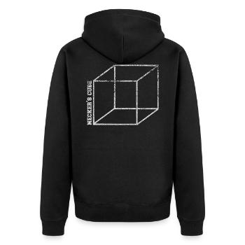 necker illusion - Unisex Premium Organic Zip Hoodie - black - Back - Nico (187cm)