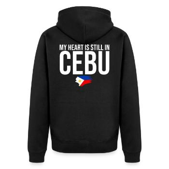 Cebuanos Philippinen Liebhaber Mein Herz ist immer - Unisex Premium Bio Zip Hoodie - Schwarz - Hinten - Nico (187cm)