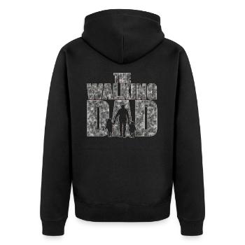 The walking Dad Father Father's Day Gift - Unisex Premium Organic Zip Hoodie - black - Back - Nico (187cm)