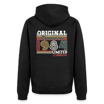 Décembre Né en 1984 Cadeau de 38e anniversaire - Veste à capuche bio Premium Unisexe - noir - Dos - Nico (187cm)