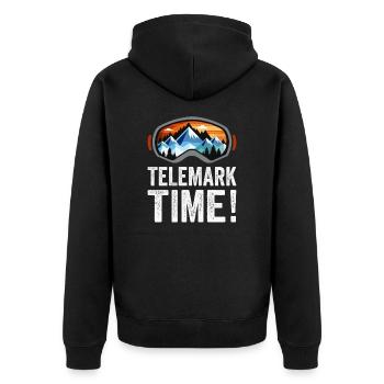 Telemark Time Touring Ski Ski Heel Free - Free Heel - Unisex Premium Organic Zip Hoodie - black - Back - Nico (187cm)