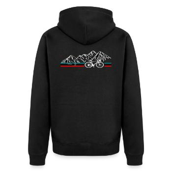 Road bike cycling retro - Unisex Premium Organic Zip Hoodie - black - Back - Nico (187cm)