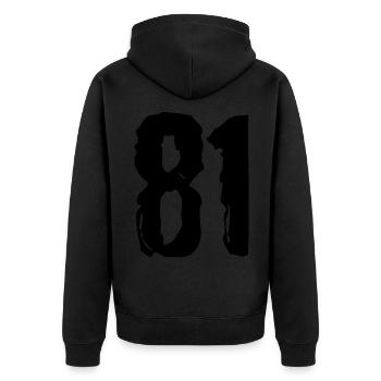 81 number jersey - Unisex Premium Organic Zip Hoodie - black - Back - Nico (187cm)