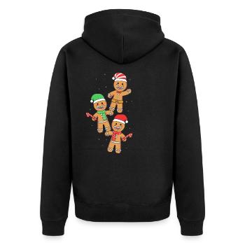 Gingerbread Christmas Gingerbread Man - Unisex Premium Organic Zip Hoodie - black - Back - Nico (187cm)