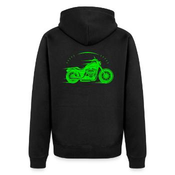 Moto - motorbike - Machine - Lifestyle - Veste à capuche bio Premium Unisexe - noir - Dos - Nico (187cm)