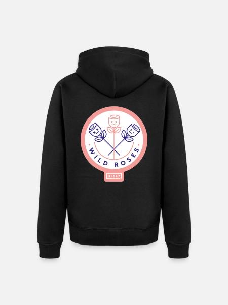 Wilde Rosen - Unisex Premium Bio Zip Hoodie - Schwarz