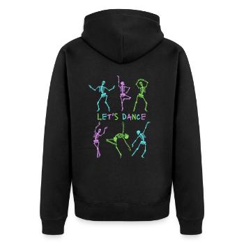 Lets Dance Skeletons - Unisex Premium Organic Zip Hoodie - black - Back - Nico (187cm)