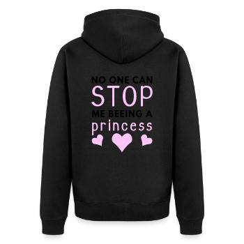 Princess - Unisex Premium Bio Zip Hoodie - Schwarz - Hinten - Nico (187cm)