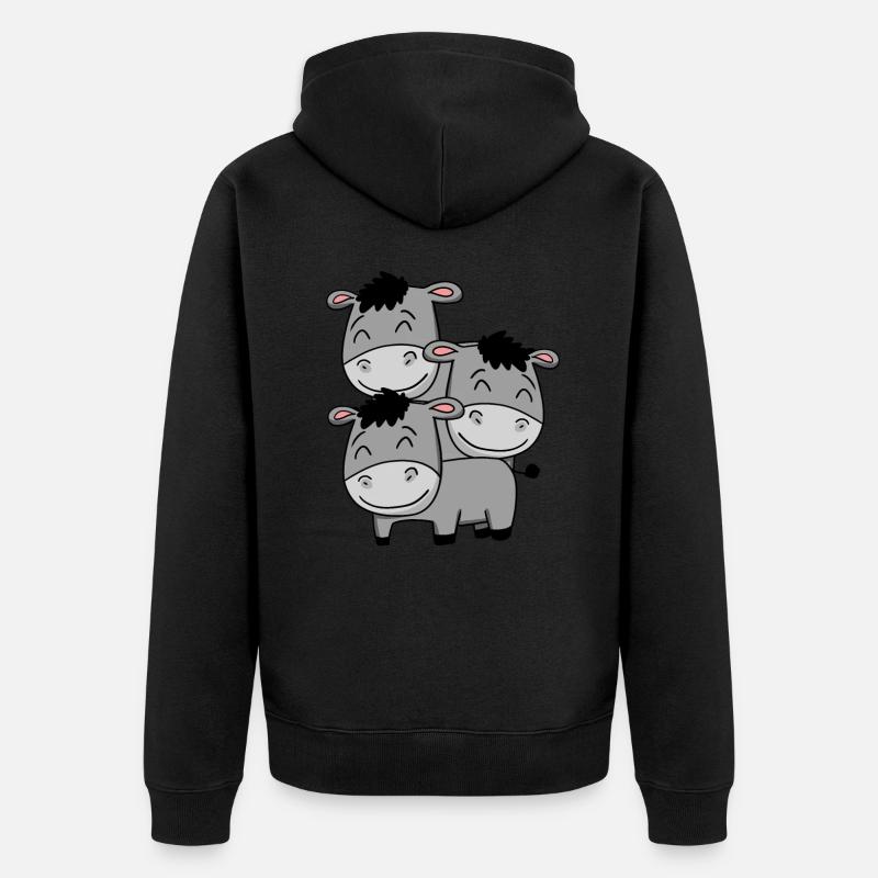 Ânes mignons - Veste à capuche bio Premium Unisexe - noir