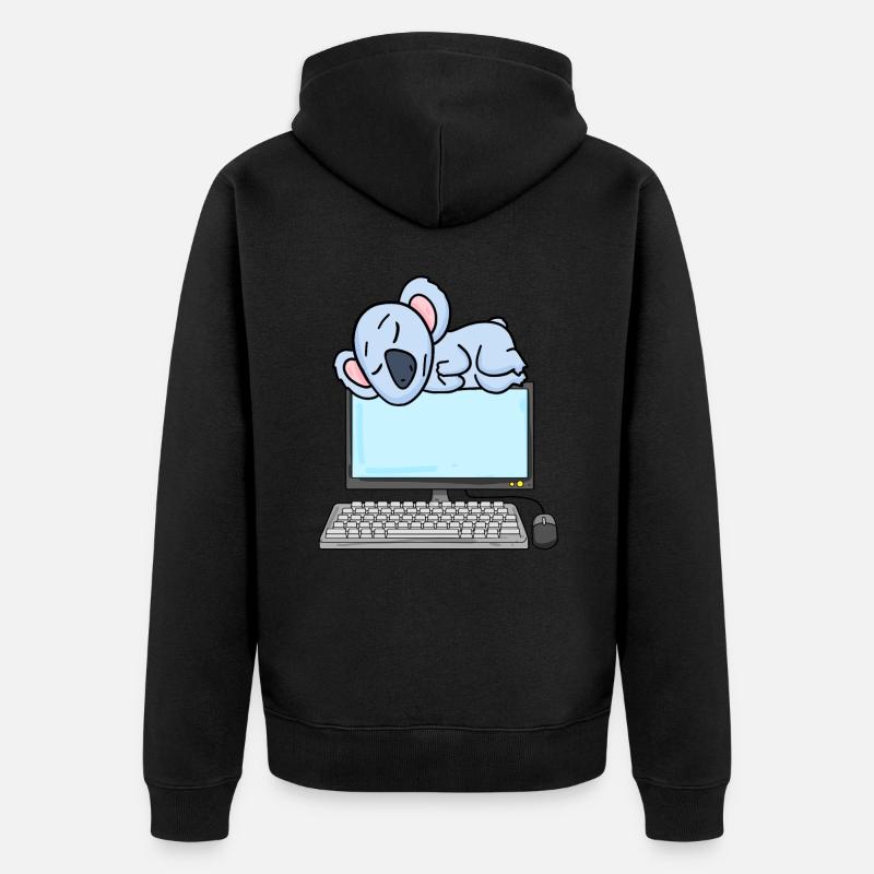 Koala Computer Nerd Programmierer Geschenk - Unisex Premium Bio Zip Hoodie - Schwarz