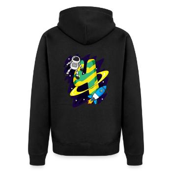 4 Birthday Boy Astronaut - four years - Unisex Premium Organic Zip Hoodie - black - Back - Nico (187cm)