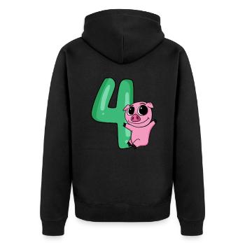 4 ans 4 ans avec motif animal - quatre - Veste à capuche bio Premium Unisexe - noir - Dos - Nico (187cm)