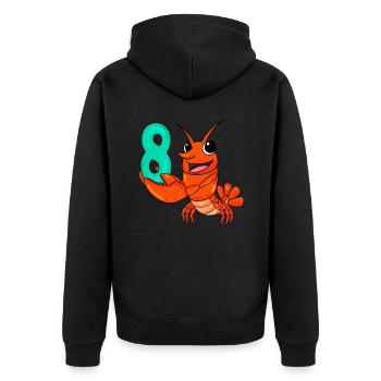 Homard motif 8e anniversaire - huit ans - Veste à capuche bio Premium Unisexe - noir - Dos - Nico (187cm)