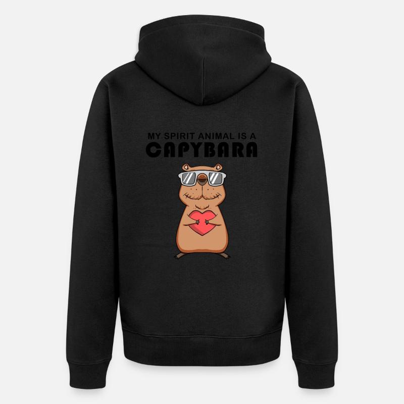 Capybara Wasserschwein Capybaras - Veste à capuche bio Premium Unisexe - noir
