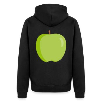 Apple green fruit healthy gift idea - Unisex Premium Organic Zip Hoodie - black - Back - Nico (187cm)