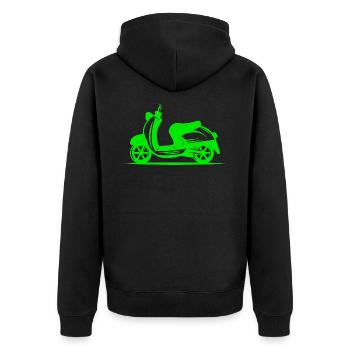 Moped - Scooter - Moped - Unisex Premium Organic Zip Hoodie - black - Back - Nico (187cm)