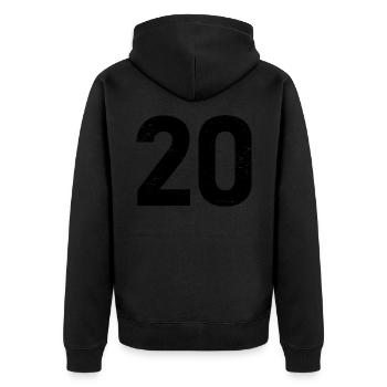 Cool Number 20 - 20 ans 20th Birthday Gift - Veste à capuche bio Premium Unisexe - noir - Dos - Nico (187cm)