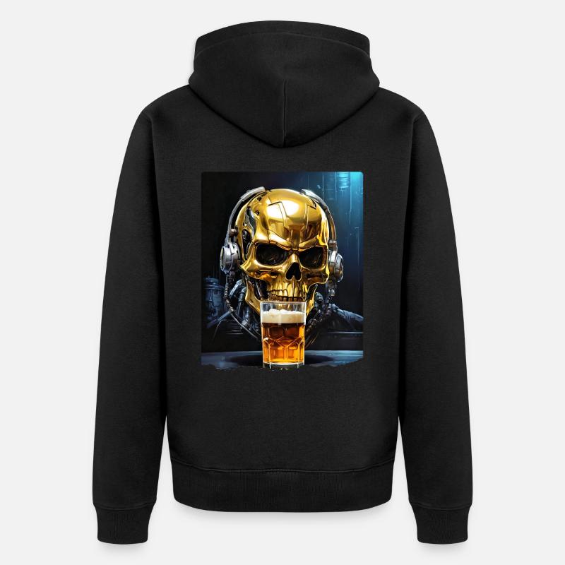 Crâne de bière 0.1 - Veste à capuche bio Premium Unisexe - noir