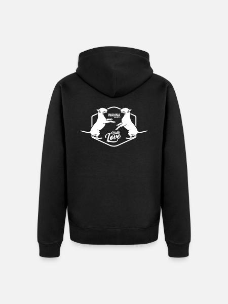 Want to dance? Bull Terrier Love - Unisex Premium Organic Zip Hoodie - black