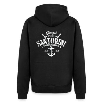 sunset cruise santorini with awsome skippers - Unisex Premium Organic Zip Hoodie - black - Back - Nico (187cm)