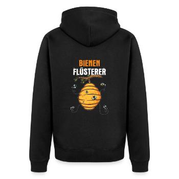 Lustiges Bienenzüchter Imker Bienen Flüsterer - Unisex Premium Bio Zip Hoodie - Schwarz - Hinten - Nico (187cm)
