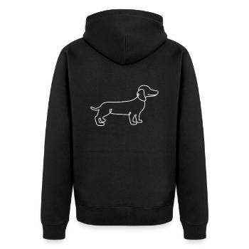 Single Line Design - Dachshund - Unisex Premium Organic Zip Hoodie - black - Back - Nico (187cm)