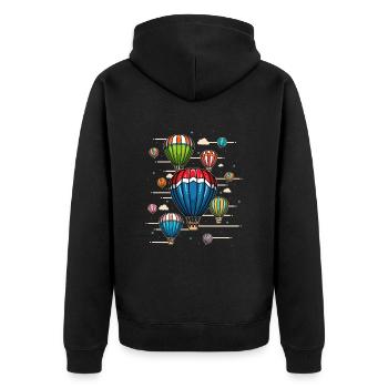 Hot Air Balloon Driving for Hot Air Balloon Pilots - Unisex Premium Organic Zip Hoodie - black - Back - Nico (187cm)
