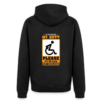 Wenn Sie Meinen Hintern Sehen Können - - Unisex Premium Bio Zip Hoodie - Schwarz - Hinten - Nico (187cm)
