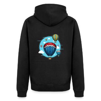 Hot Air Balloon Driving for Hot Air Balloon Pilots - Unisex Premium Organic Zip Hoodie - black - Back - Nico (187cm)