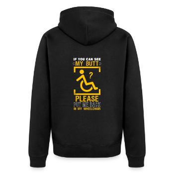 Wenn Sie Meinen Hintern Sehen Können - - Unisex Premium Bio Zip Hoodie - Schwarz - Hinten - Nico (187cm)