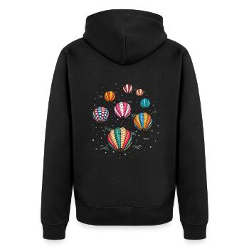Hot Air Balloon Driving for Hot Air Balloon Pilots - Unisex Premium Organic Zip Hoodie - black - Back - Nico (187cm)