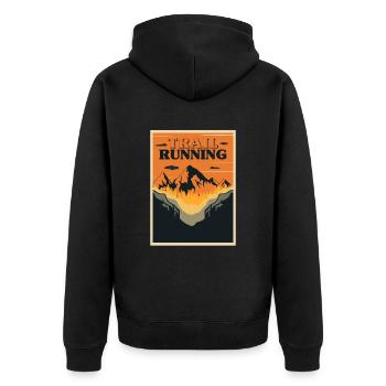 TrailRunning Trail Running Trailrunner Mountain Running - Unisex Premium Organic Zip Hoodie - black - Back - Nico (187cm)