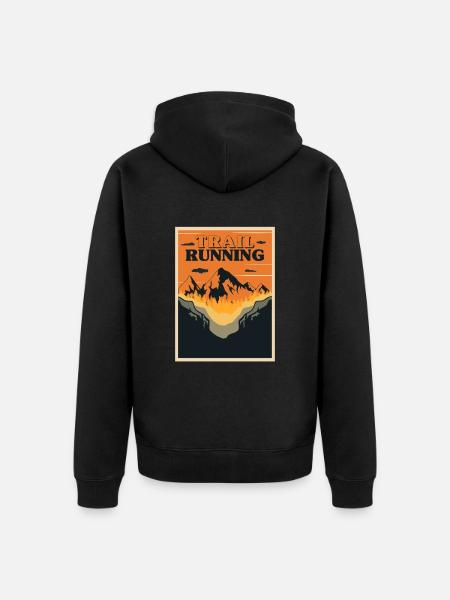 TrailRunning Trail Running Trailrunner Course en montagne - Veste à capuche bio Premium Unisexe - noir