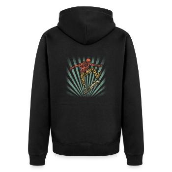 Skater Skateboarding Helmet Skateboard - Unisex Premium Organic Zip Hoodie - black - Back - Nico (187cm)