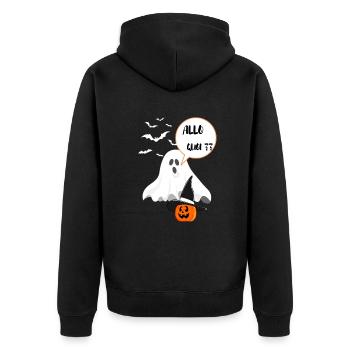 ALLO quoi - Veste à capuche bio Premium Unisexe - noir - Dos - Nico (187cm)