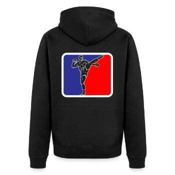 Martial Arts Fighter Kickboxing Logo Couleurs changeantes - Veste à capuche bio Premium Unisexe - noir - Dos - Nico (187cm)