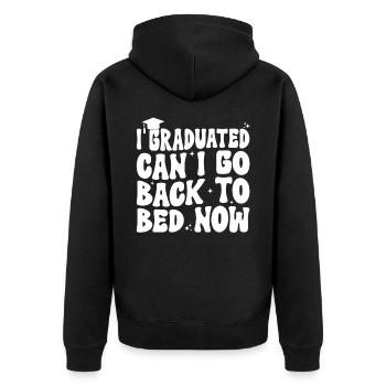 J’ai obtenu mon diplôme puis-je retourner au lit maintenant drôle - Veste à capuche bio Premium Unisexe - noir - Dos - Nico (187cm)